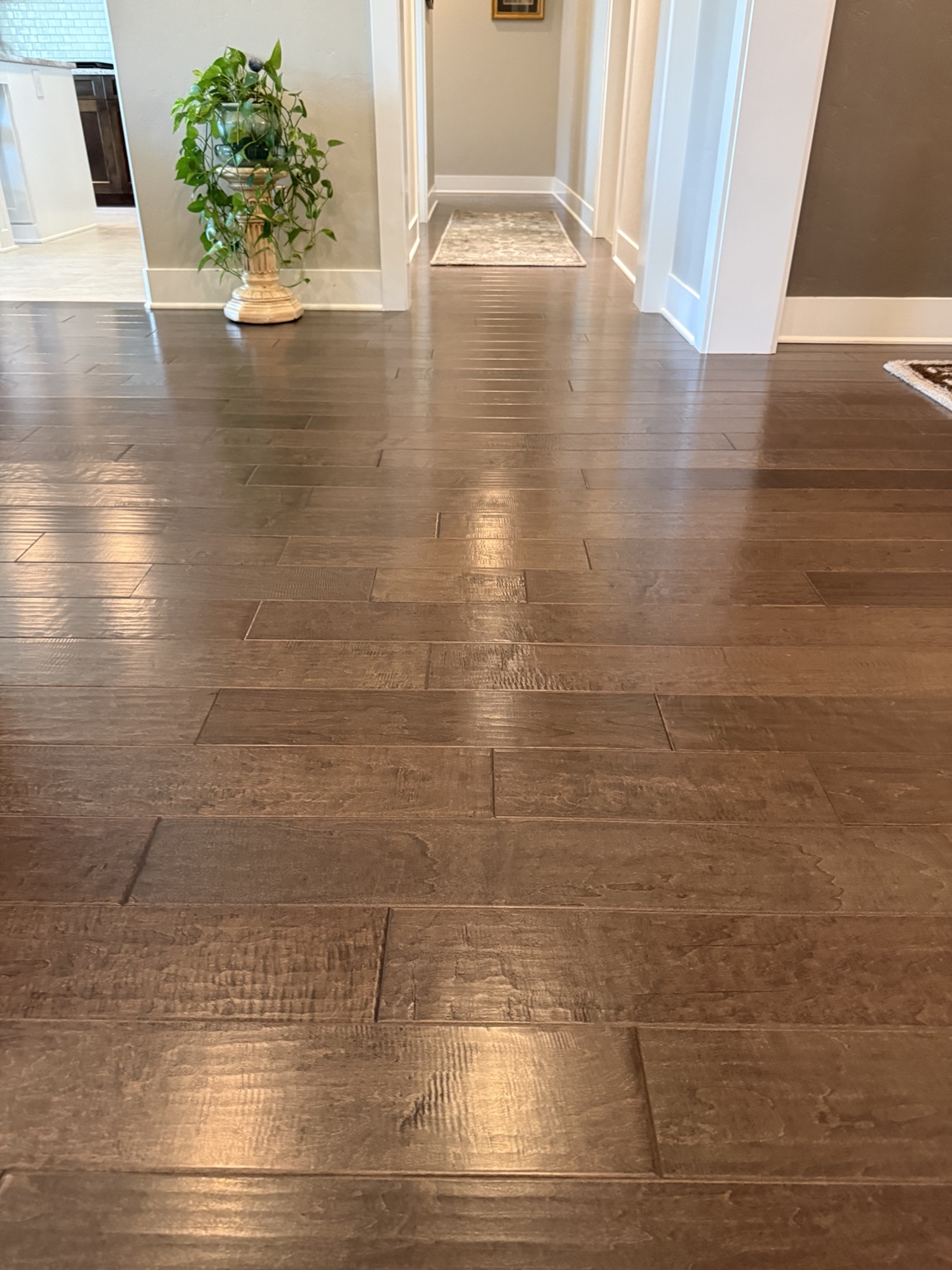 Clean polished hardwood flooring